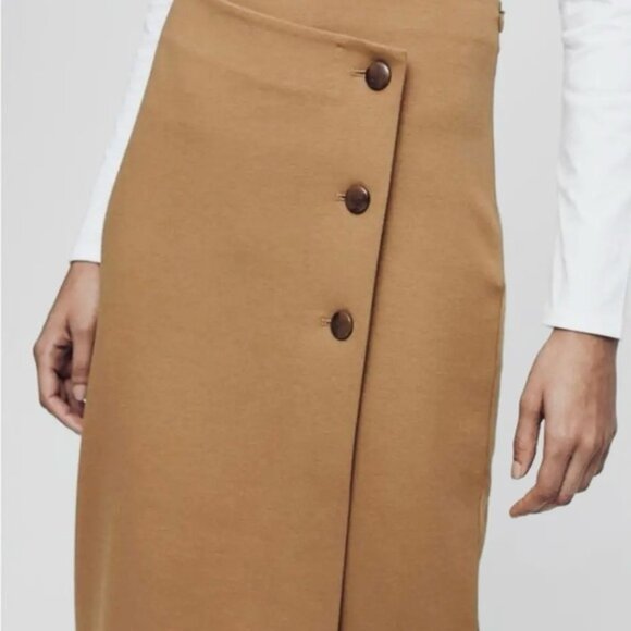 Babaton buttoned midi skirt mustard 0 - Picture 4 of 4